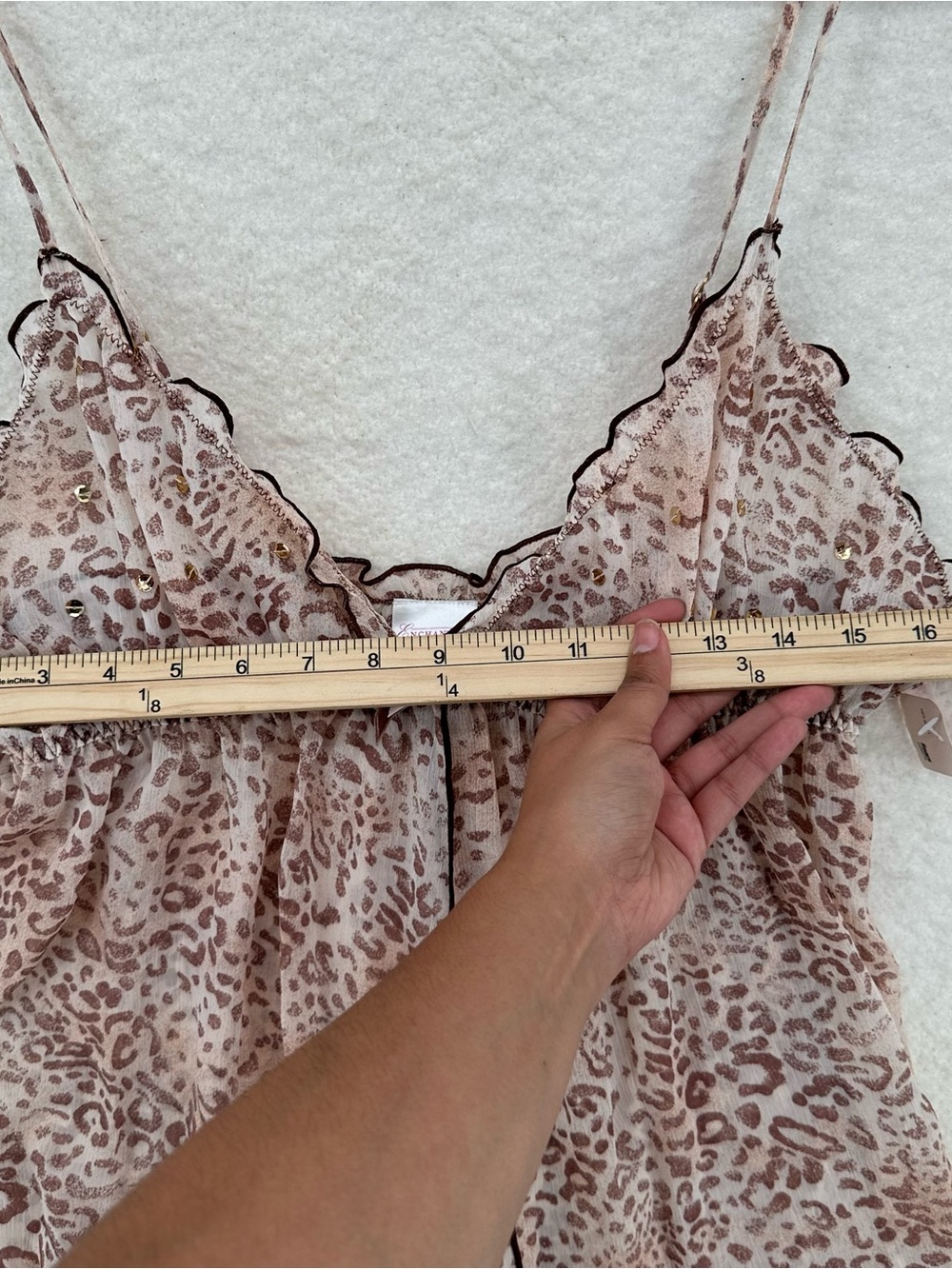 SOLD Fairy Coquette Y2K Deadstock Enchanted Leopard Print Ruffle Cami/Lingerie - Picture 7 of 7